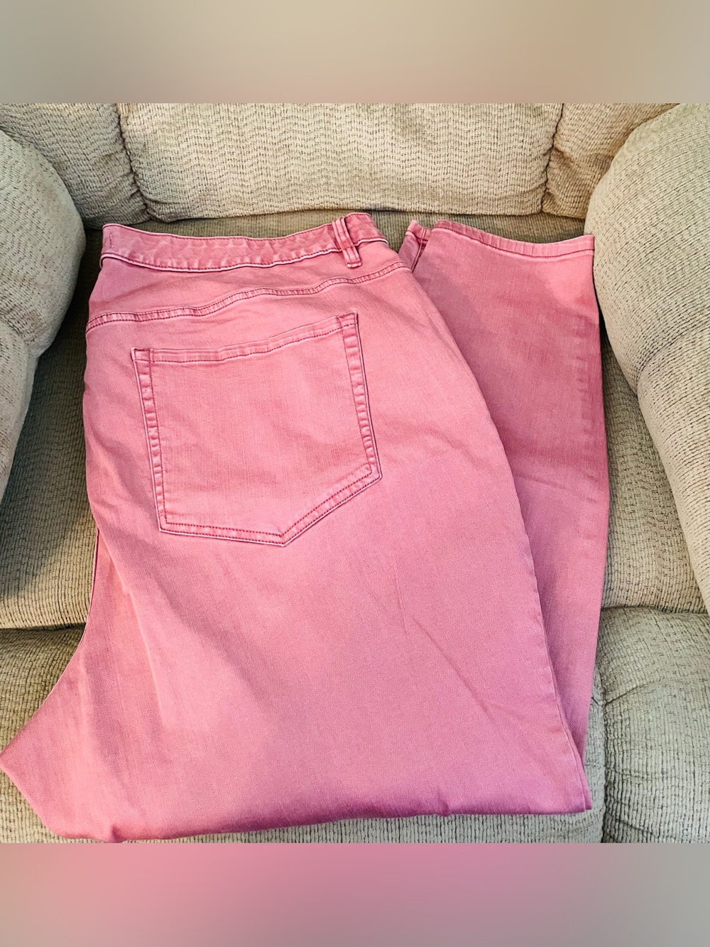Lane Bryant Pink Straight-Leg Jeans